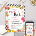 personalized picnic lunch park event invitations